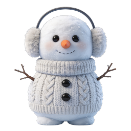 Cute Snowman Icon - Adorable Winter Character 3D