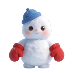Cute 3D Snowman Icon | Winter Holiday Character