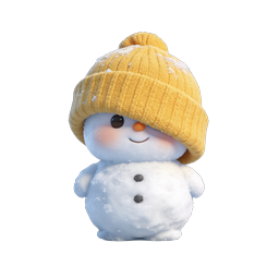 Cute Snowman with Yellow Beanie Hat - Winter Icon