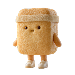 Nhân vật bọt biển dễ thương - Biểu tượng linh vật 3D Kawaii đáng yêu