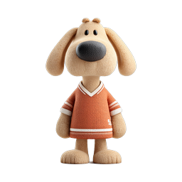 Icona personaggio cane sportivo cartone animato carino 3D
