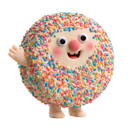 Cute Sprinkle Donut Character - Clay Style 3D Icon