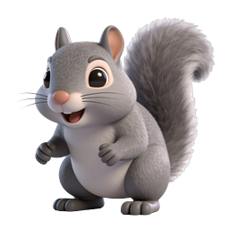 Cute Cartoon Squirrel 3D Character Icon
