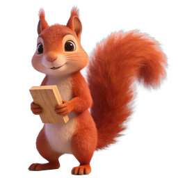 Cute Cartoon Squirrel Icon with Fluffy Tail