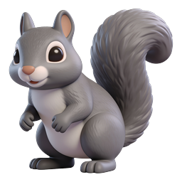 Cute 3D Squirrel Character Icon - Adorable Wildlife Design