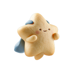 Cute Kawaii Star Character Icon with Blue Cape