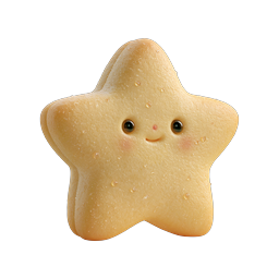 Cute Star Cookie Icon - Kawaii Bakery Character