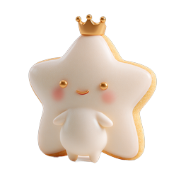 Icône de couronne du roi étoile mignonne - Personnage 3D Kawaii