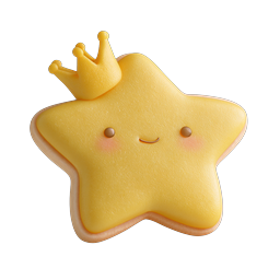 Icono de galleta rey estrella tierna - adorable personaje kawaii