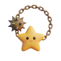 チェーンとスパイクボール付きの可愛いクレイスターアイコン