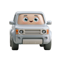 Cute SUV Car Character - Friendly Cartoon Vehicle Icon