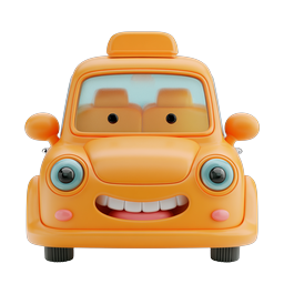Süßes Cartoon-Taxi-Icon - 3D-Knetstil