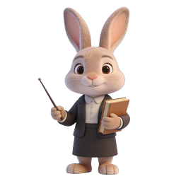 Cute Rabbit Teacher Icon for Educational Use