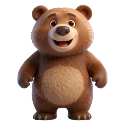 Cute Teddy Bear 3D Icon - Adorable Plush Character