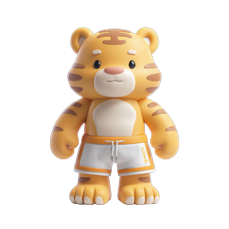 Cute 3D Tiger Boxer Character Icon