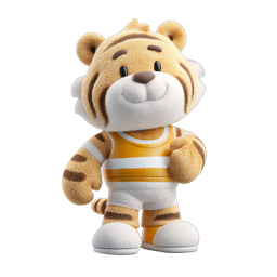 Icona mascotte personaggio tigre carino - adorabile illustrazione 3D