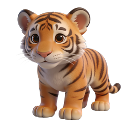 Cute Tiger Icon for Children and Educational Use