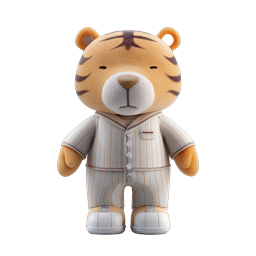Cute Tiger in Pajamas 3D Character Icon