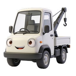 Cute Cartoon Tow Truck 3D Icon | Friendly Vehicle Design