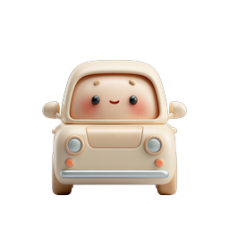 Personagem de carrinho de brinquedo fofo - Ícone de veículo 3D Kawaii