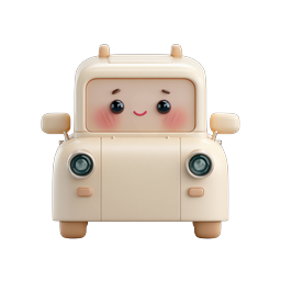 Personagem de Carrinho de Brinquedo de Argila Fofo - Ícone 3D Kawaii
