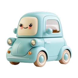 Süßes Spielzeugauto-Icon - Kawaii 3D-gerendertes Fahrzeug