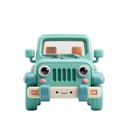 Cute Toy Jeep Icon - Adorable 3D Clay Style Vehicle