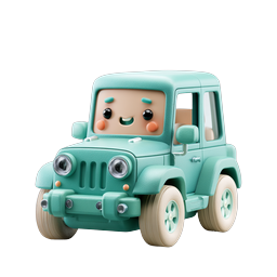 Cute Toy SUV Icon - Kawaii 3D Rendered Vehicle