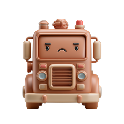 Cute 3D Cartoon Truck Character Icon