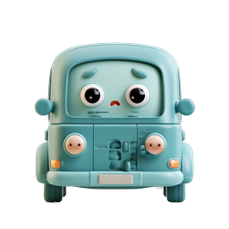 Cute 3D Clay Truck Character Icon | Kawaii Transport