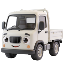 Cute Cartoon Truck Character - 3D Icon