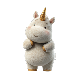 Icona personaggio baby unicorno 3D adorabile