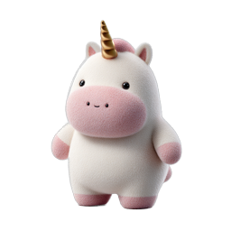 Cute Plush Unicorn 3D Icon - Adorable Kawaii Character