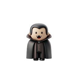 Süßes 3D-Vampir-Charakter-Icon - Gothic-Maskottchen für Halloween