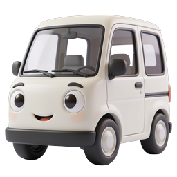 Cute Cartoon Van Icon - Adorable 3D Clay Style Vehicle