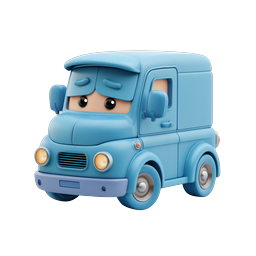 Cute Van Icon for Playful Digital Designs