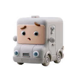 Cute Vehicle Character 3D Clay Icon | Friendly Truck Mascot