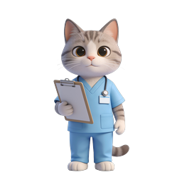 Cute Veterinarian Cat Icon for Pet Care Services