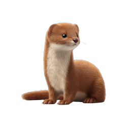 Cute Weasel Icon - Adorable Realistic Wildlife Illustration