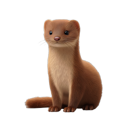 Icono de comadreja adorable animal - ilustración de mustélido encantador