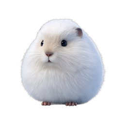 Adorable White Hamster Pet Icon | Cute Fluffy Rodent