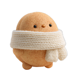 Cute Winter Bird with Knitted Scarf Icon - Cozy 3D Character