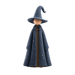 Cute Wizard Character Icon - Magical Fantasy 3D Design