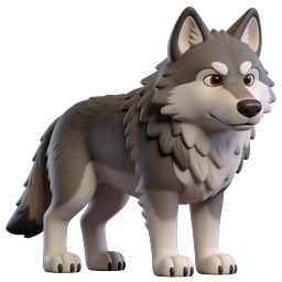 Cute Wolf Icon for Educational and Branding Use