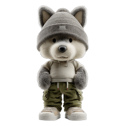 かわいいオオカミマスコットキャラクター3Dアイコン | リアルなスタイル