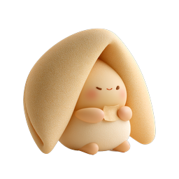 Cute Wrapped Blanket Clay Character Icon