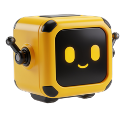 Cute Yellow Robot AI Assistant Icon | Friendly Chatbot