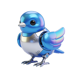 Cyber Bird Robot Icon - Futuristic AI Mascot