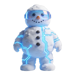Cyberpunk Snowman with VR Goggles - Futuristic Winter Icon