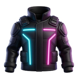 Cyberpunk Tactical Jacket Icon - Neon Futuristic Apparel